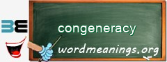 WordMeaning blackboard for congeneracy